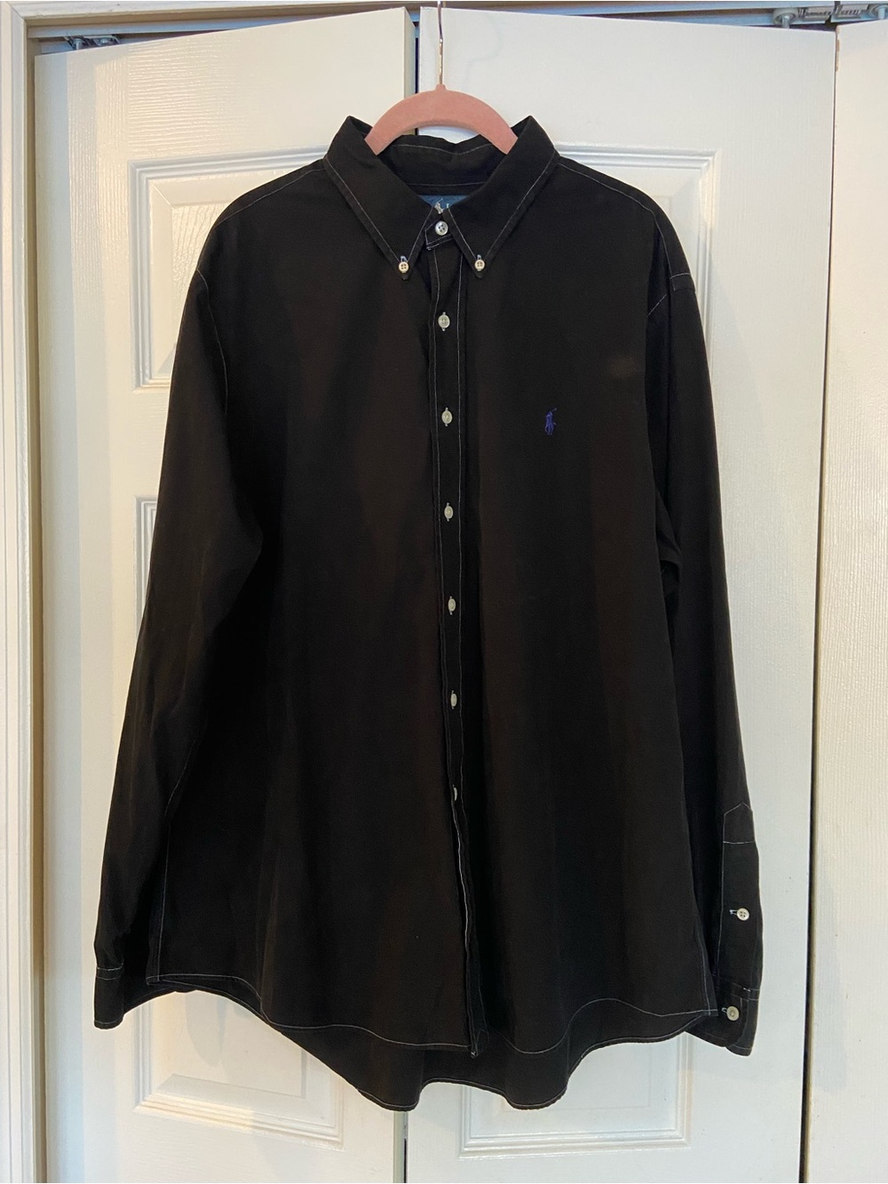 Ralph Lauren Black Button-Down Long Sleeve Shirt with Navy Pony